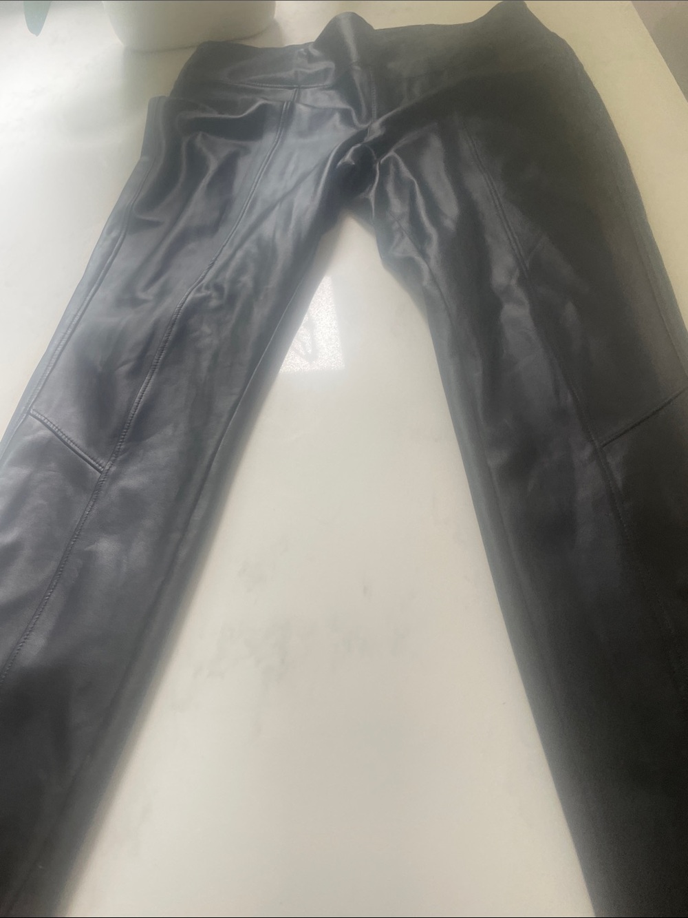 Women's Black Faux Leather Leggings